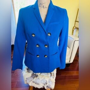 Petite Talbots Vibrant Royal Blue Double-Breasted Blazer
